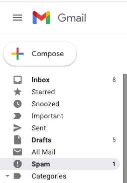 Location of spam folder in gmail