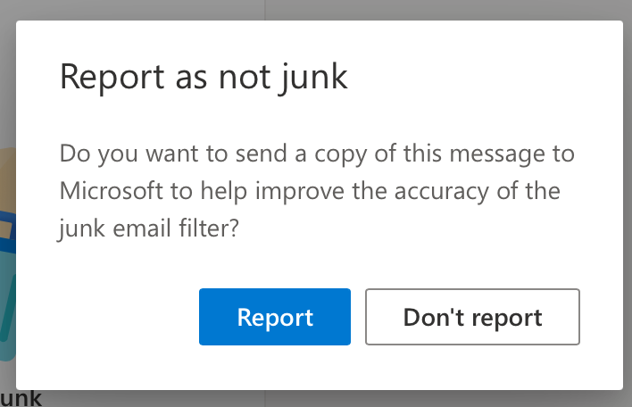 Report as not junk